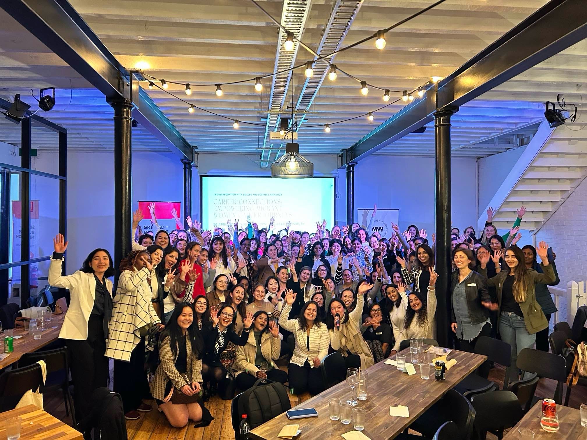 A group photo of A group of women that joined the MWP's event after the event